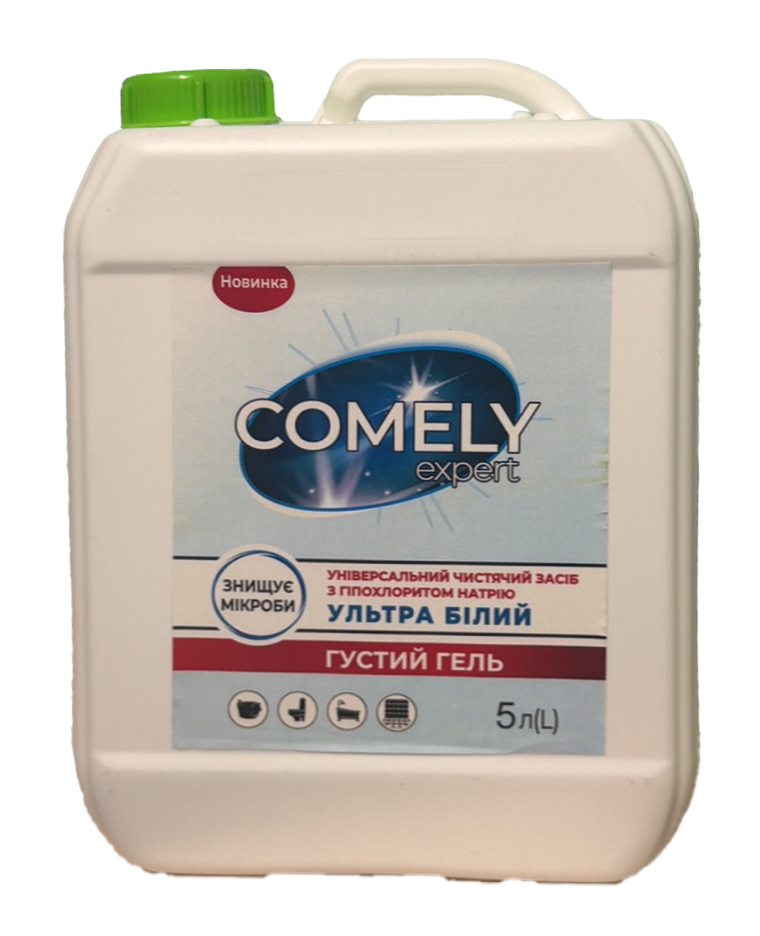 Засіб для чищення унітазів та сантехніки ультра білий COMELY 5л